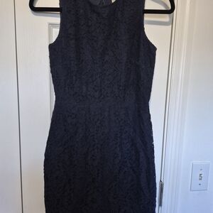 J. Crew Navy Sleeveless Lace Midi Dress